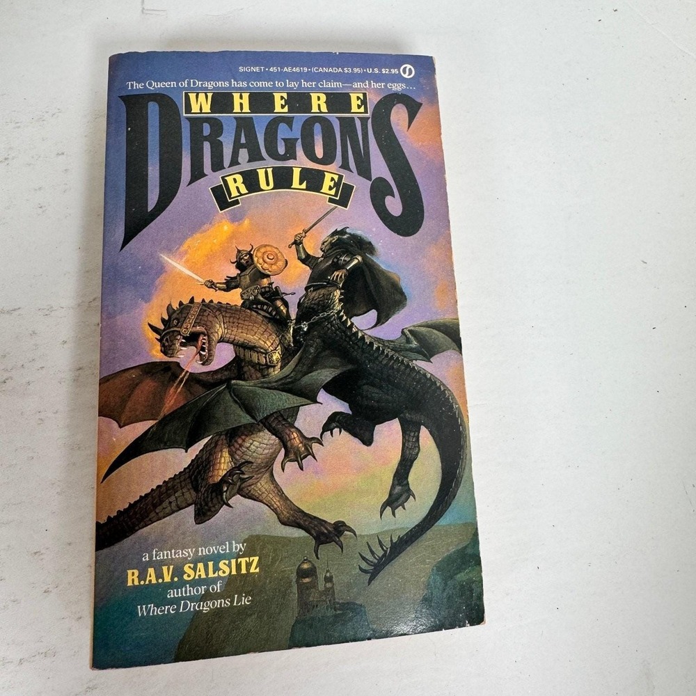Where Dragons Rule R.A.V. Salsitz 1986 First Printing Fantasy Signet Paperback